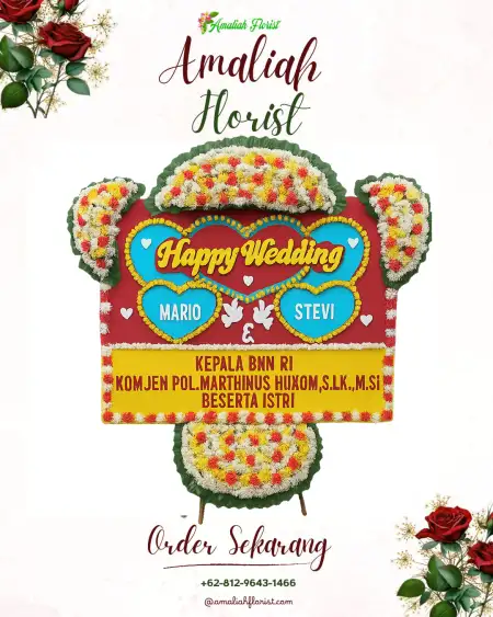Papan Bunga Pernikahan Setrojenar